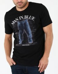 Мъжка модерна черна тениска
