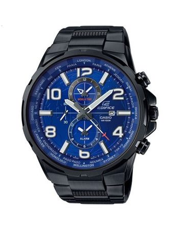 Мъжки часовник Casio Edifice черен браслет със син циферблат