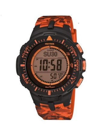 Мъжки часовник Casio Pro Trek оранжев камуфлаж