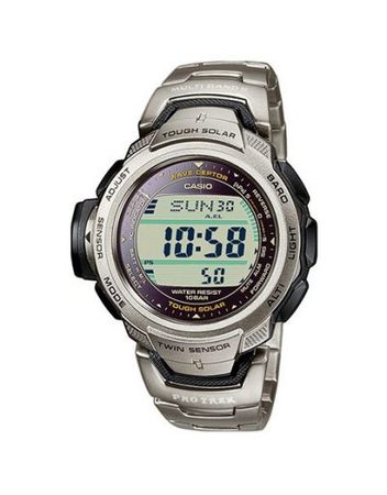 Мъжки часовник Casio Pro Trek сребрист с титаниева каишка