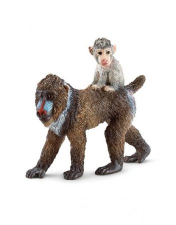 SCHLEICH Фигурка МАНДРИЛ ЖЕНСКИ С БЕБЕ 14716