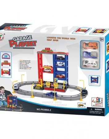 Гараж с асансьор и с три коли GARAGE PLAYSET P8388A-2