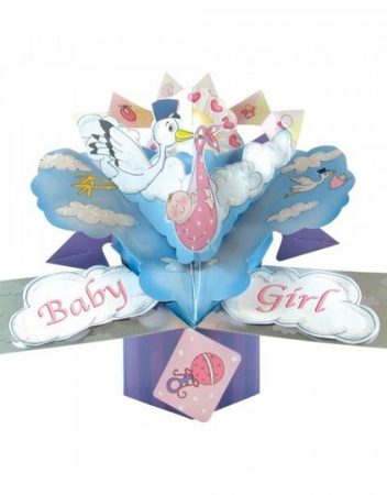 3D POP-UP Картичка BABY GIRL POP045