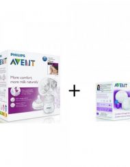 AVENT SCF330/20B Комплект ръчна помпа за кърма Comfort + подарък 20 бр. нощни подплънки 00А-0420