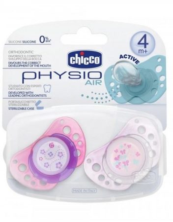 CHICCO Залъгалка силикон PHYSIO AIR РОЗОВ 4+ 2 бр. 72733.110