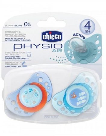 CHICCO Залъгалка силикон PHYSIO AIR СИН 4+ 2 бр. 72733.210