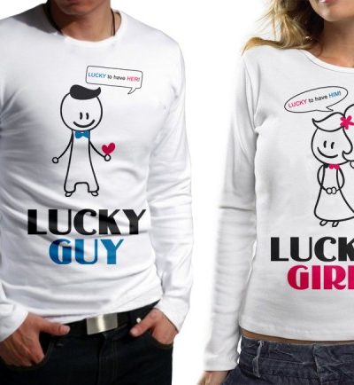 Комплект блузи за влюбени - Lucky GUY и Lucky GYRL