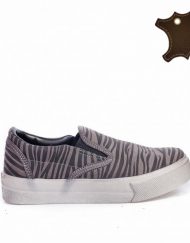 Tenisi Dama din piele IT-P109 Grey-Zebra