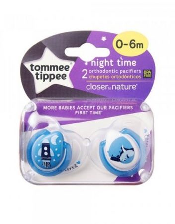 TOMMEE TIPPEE Ортодонтични залъгалки 0-6 м. NIGHT 43336173