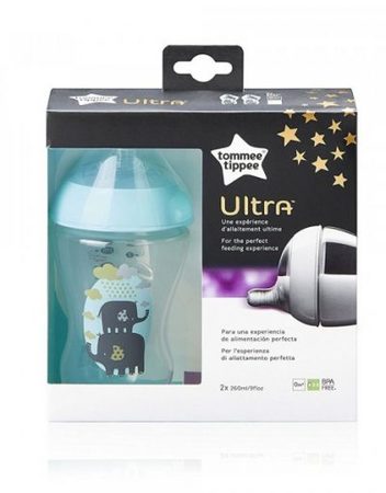 TOMMEE TIPPEE Шише за хранене 260 мл. 2бр. 0+ ULTRA СИН 42420768