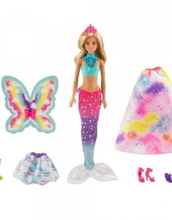 BARBIE Кукла с три костюма DREAMTOPIA RAINBOW COVE FJD08