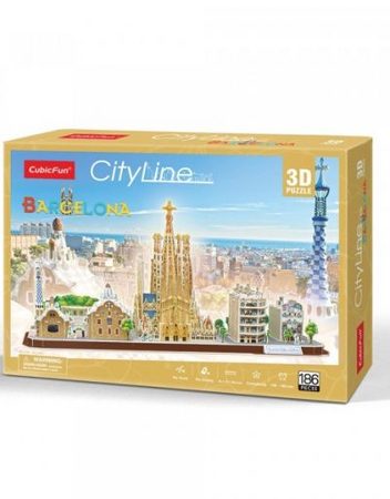 CubicFun 3D Пъзел CITY LINE BARCELONA MC256h