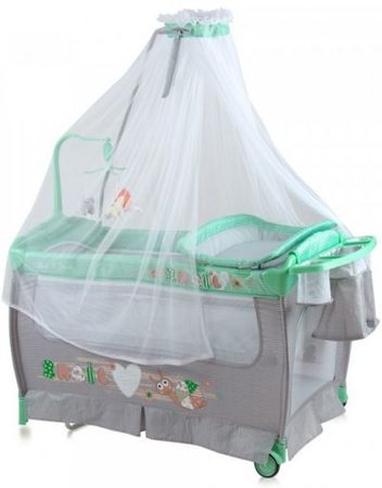 LORELLI CLASSIC Кошара на 2 нива SLEEP'N'DREAM ROCKER GREEN GREY SNAIL 1008034/1705