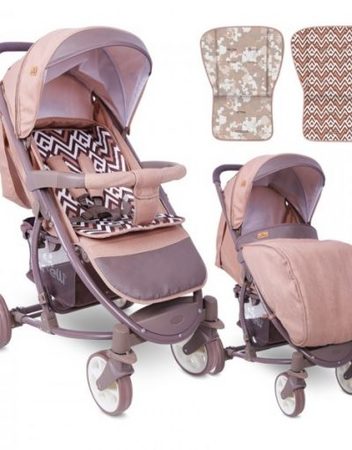 LORELLI PREMIUM Комбинирана количка с покривало S-300 BEIGE&BROWN LINES 1002084/1940