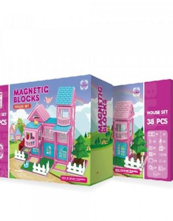 MAGNETIC BLOCKS Конструктор 38 части HOUSE РОЗОВ OTG0903373