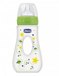 CHICCO N0222 PP Шише силикон 240 мл. 4м+ ЗЕЛЕН