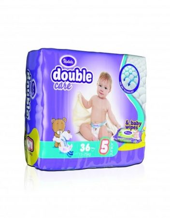 VIOLETA Бебешки пелени + мокри кърпички размер 5 11-25 кг. 36 бр. DOUBLE CARE 77715