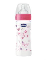 CHICCO Шише PP 250 мл. 2м+ силикон РОЗОВ 70723.100