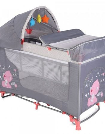 LORELLI CLASSIC Кошара на 2 нива MOONLIGHT ROCKER PINK&GREY MY BABY 1008042/1878