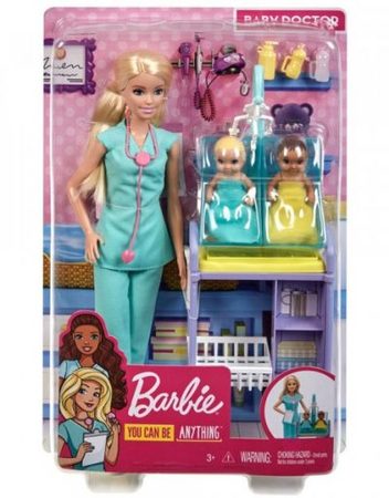 BARBIE YOU CAN BE Кукла педиатър с бебета GKH23