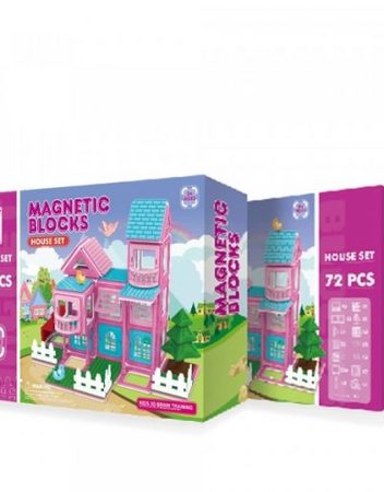 MAGNETIC BLOCKS Конструктор 72 части HOUSE РОЗОВ OTG0903378