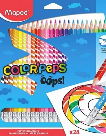 Арго Maped Color'Peps Oops Цветни моливи изтриваеми 24 цвята 9832824 