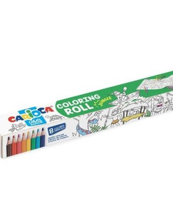 CARIOCA Комплект с цветни моливи Coloring Roll JUNGLE  42978