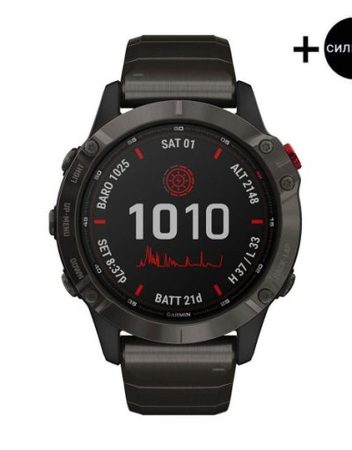 Часовник Garmin Fenix 6 Pro Solar Carbon Gray/Titanium 010-02410-23