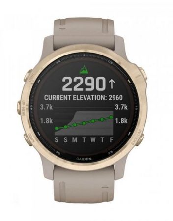 Часовник Garmin Fenix 6S Pro Solar Light Gold/Light Sand 010-02409-11