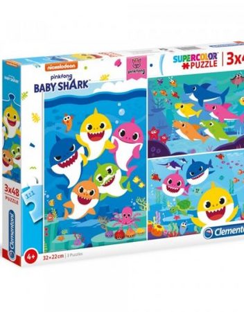 CLEMENTONI 3x48ч. Пъзел Baby Shark 25261