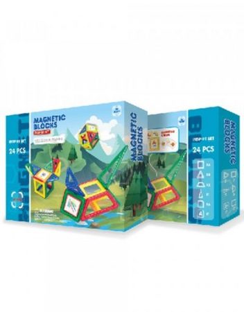 MAGNETIC BLOCKS Конструктор с магнитни елементи 24 части INSPIRE СИН OTG0903143