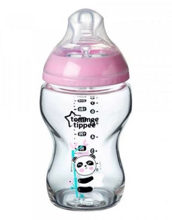 TOMMEE TIPPEE Шише за хранене стъкло 250 мл. EASI VENT МОМИЧЕ TT.0200