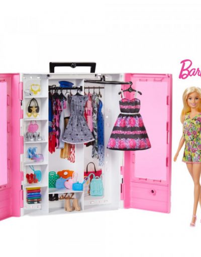 BARBIE FASHION ACCESSORIES Гардероб с кукла и тоалети  GBK12