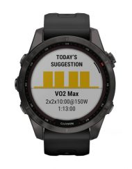 Часовник Garmin Fenix 7S Sapphire Solar Carbon Gray DLC Titanium/Black 010-02539-25