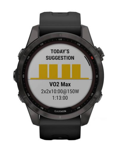 Часовник Garmin Fenix 7S Sapphire Solar Carbon Gray DLC Titanium/Black 010-02539-25