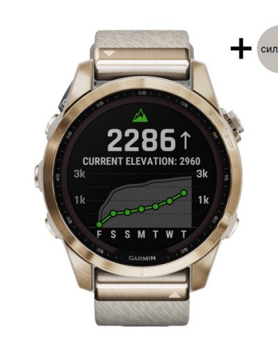 Часовник Garmin Fenix 7S Sapphire Solar Cream Gold Titanium/Cream/Light Sand 010-02539-39