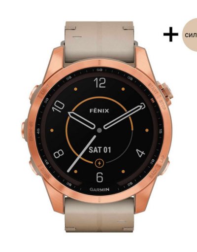 Часовник Garmin Fenix 7S Sapphire Solar Rose Gold Titanium/Limestone 010-02539-35