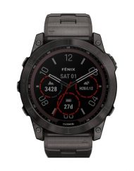 Часовник Garmin Fenix 7X Sapphire Solar Carbon Gray DLC Titanium/Titanium/Black 010-02541-27