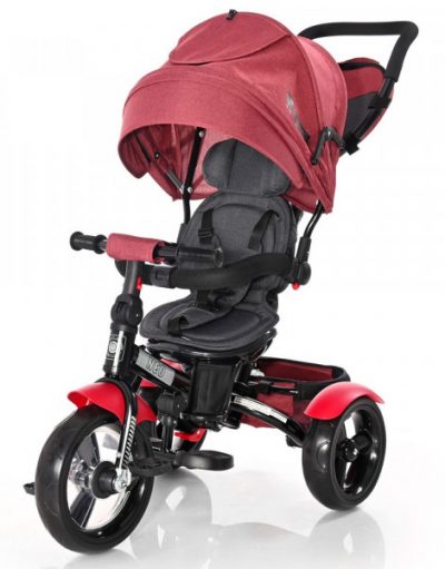 LORELLI EMOTION Триколка със сенник и въртяща се седалка NEO RED BLACK LUXE 1005033/2103