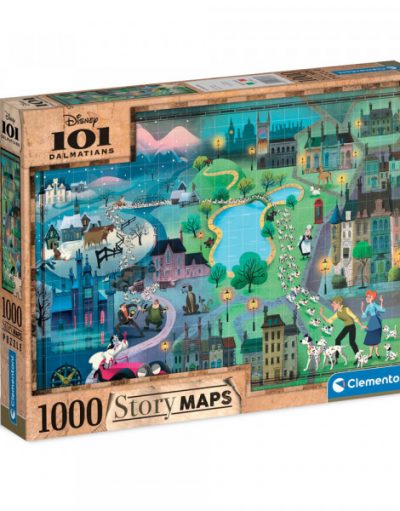 CLEMENTONI 1000ч. Пъзел Disney Story Maps 101 Dalmatians 39665