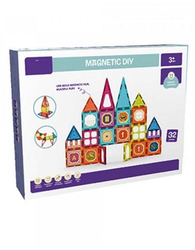 MAGNETIC DIY Магнитен конструктор Замък 32 части 2106K589 / OTG0934665