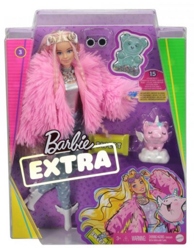 BARBIE EXTRA Кукла с пухкаво розово яке GRN28